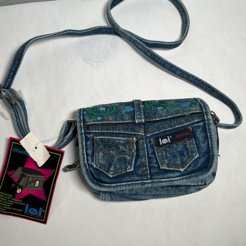 Vintage Y2K LEI Denim Crossbody Bag with tags